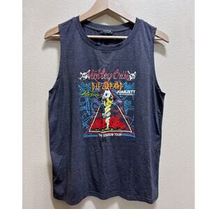 Motley Crue Def Leppard Poison Joan Jett Stadium Tour Graphic Muscle Tank Top L